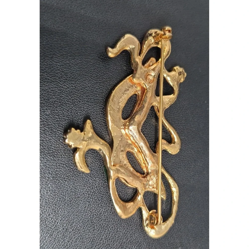 Masquerade Mask Brooch Comedy Tragedy Enamel Rhinestone Theater